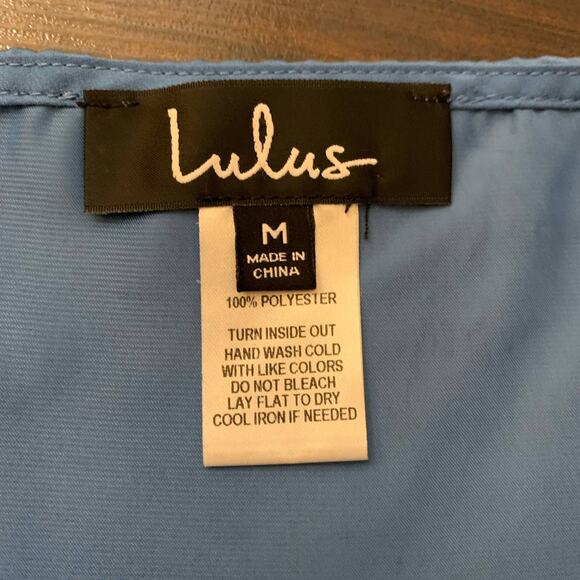 Lulu's Radiate Joy light blue tie up crop tank top size M - Picture 7 of 11